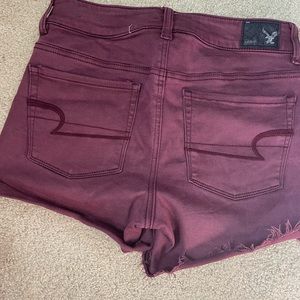Stretchy maroon American Eagle shorts